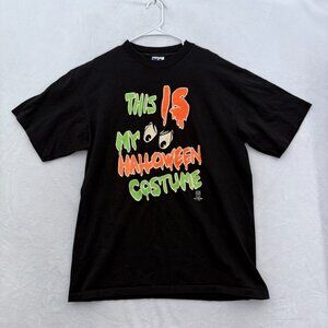 VTG Halloween T Shirt Mens XL Black This Is My Halloween Costume Single Stitch